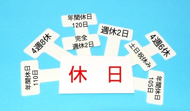 4週8休・週休2日制など休日休暇制度の種類について